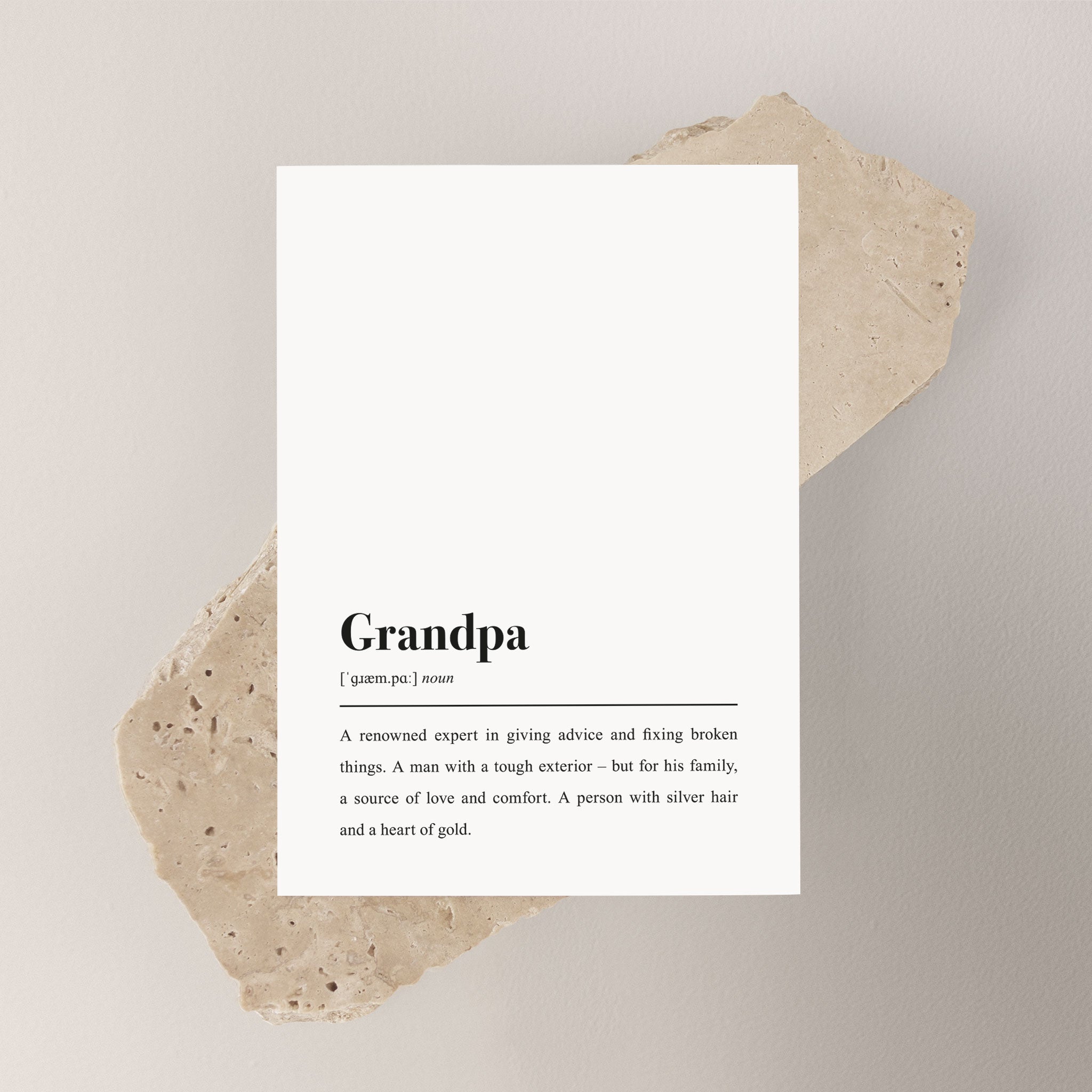 Grandpa Definition (Englisch): Postkarte